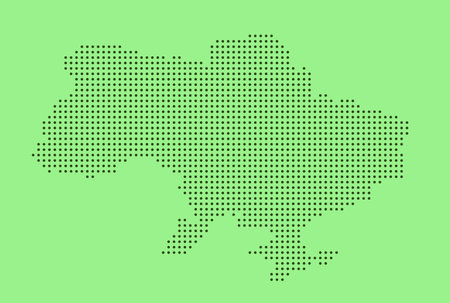 Dotted map of Ukraine. Flat design, vector illustration.のイラスト素材