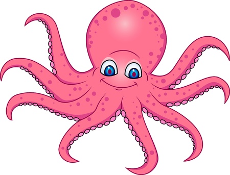 Funny octopus cartoon のイラスト素材