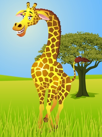 Giraffe in the jungle のイラスト素材
