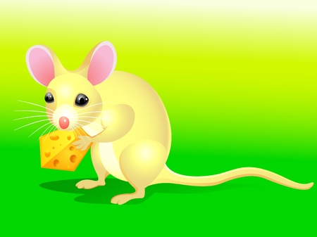 Cartoon rat with cheese のイラスト素材