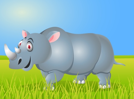 Illustration for Rhino cartoon - Royalty Free Image