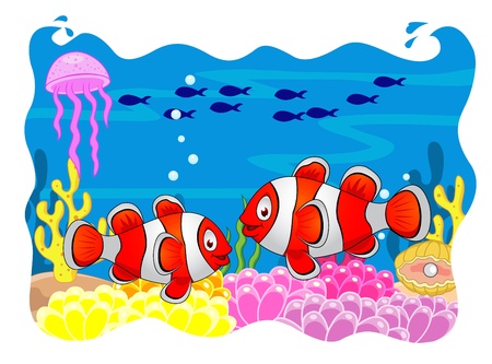 Clown fish cartoon のイラスト素材