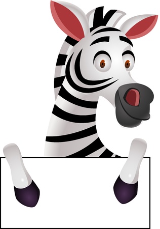 Zebra cartoon with bank sign のイラスト素材