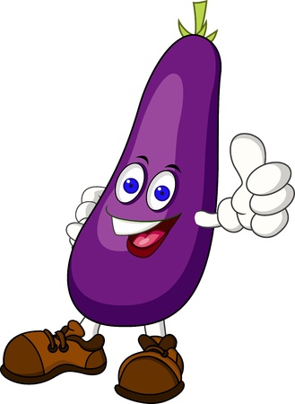 eggplant cartoon character のイラスト素材