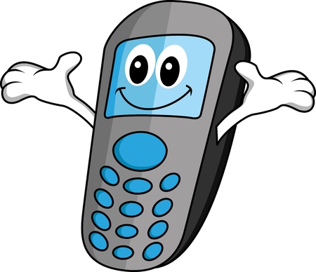 Mobile phone cartoonのイラスト素材