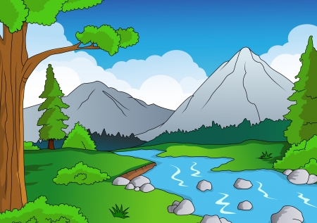 Nature forest backgroundのイラスト素材