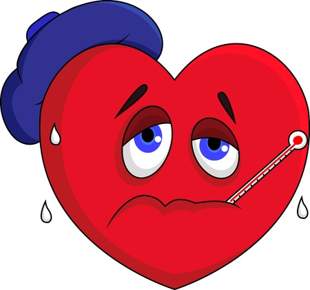 Sick heart characterのイラスト素材