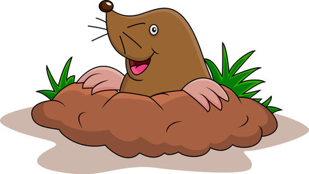 e 	Happy mole cartoon