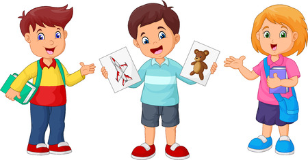 Cartoon school childrenのイラスト素材
