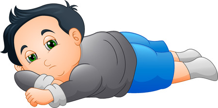 Cute little boy sleepingのイラスト素材