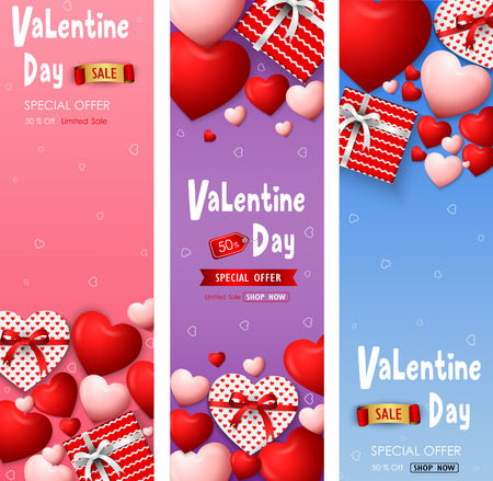 Valentine Day Sale banners setのイラスト素材