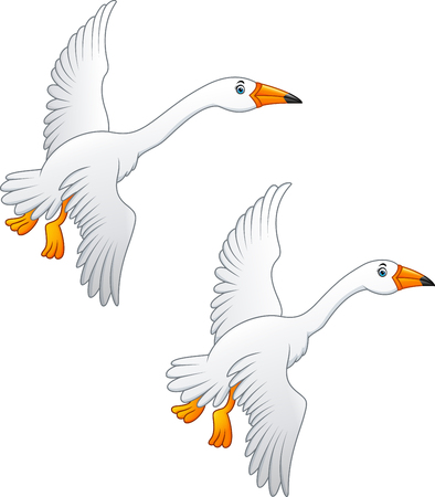Flying swan high quality colorのイラスト素材