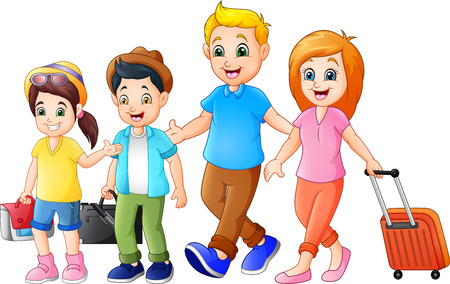 Traveling family on vacationのイラスト素材