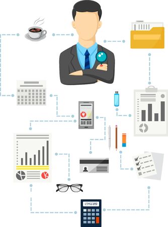 Businessman Activity flat vector illustrationのイラスト素材
