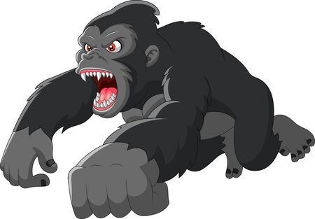 Cartoon big Gorilla was angryのイラスト素材