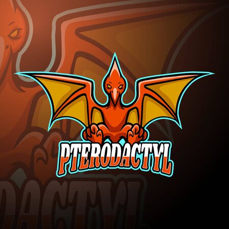 Pterodactyl esport logo mascot designのイラスト素材