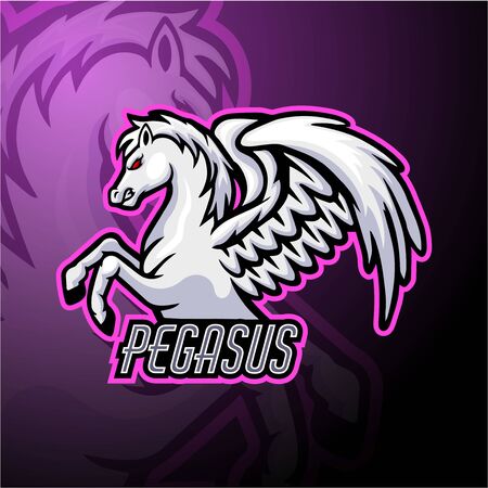 Pegasus esport logo mascot designのイラスト素材