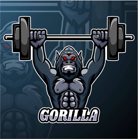 Gorilla esport logo mascot designのイラスト素材