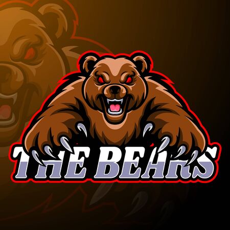 Bear esport logo mascot designのイラスト素材