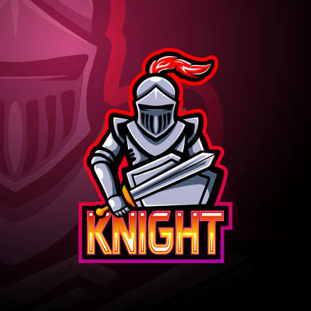 Knight esport logo mascot designのイラスト素材