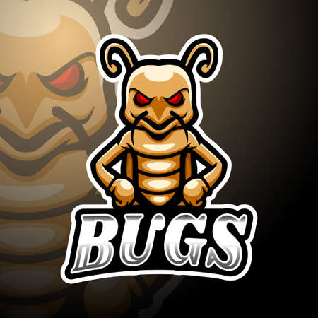 Bugs esport logo mascot designのイラスト素材