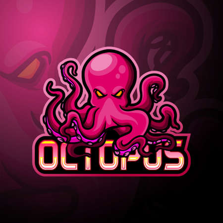 Octopus esport logo mascot designのイラスト素材