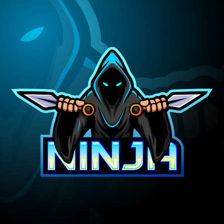 Ninja esport logo mascot designのイラスト素材