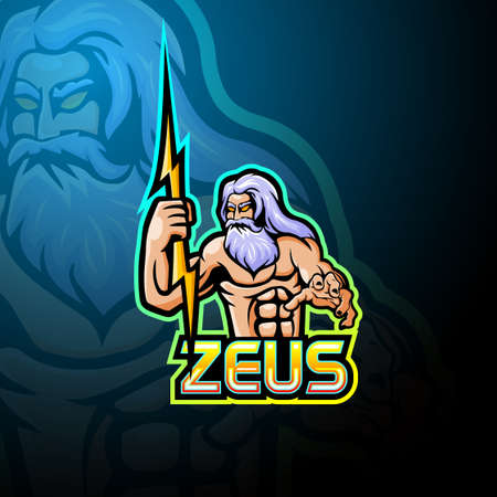 Zeus esport logo mascot designのイラスト素材