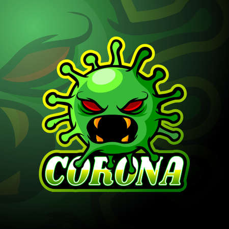 Corona virus esport logo mascot designのイラスト素材