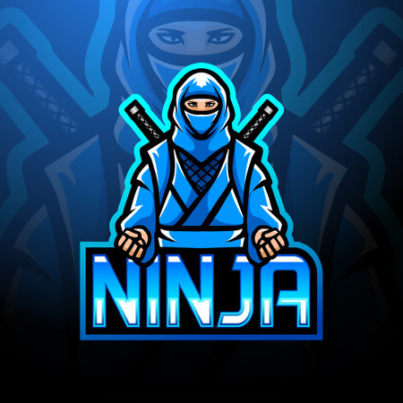Ninja esport logo mascot designのイラスト素材