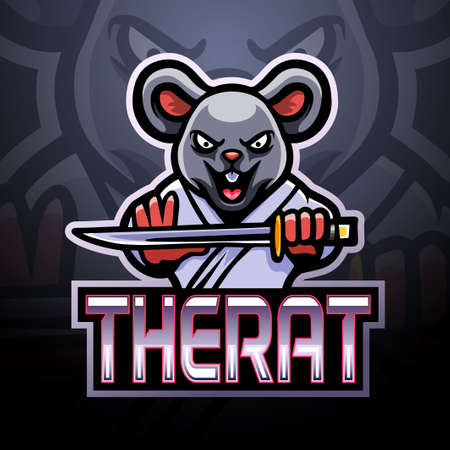 Rat esport logo mascot designのイラスト素材