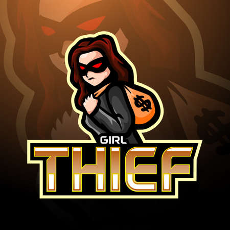 Thief esport logo mascot designのイラスト素材