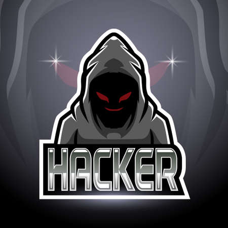 Hacker esport logo mascot designのイラスト素材