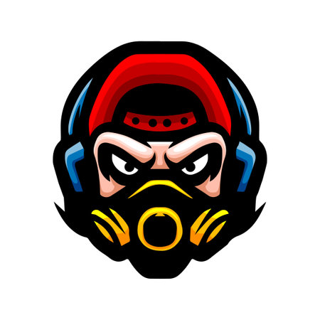 Toxic head logo mascot designのイラスト素材