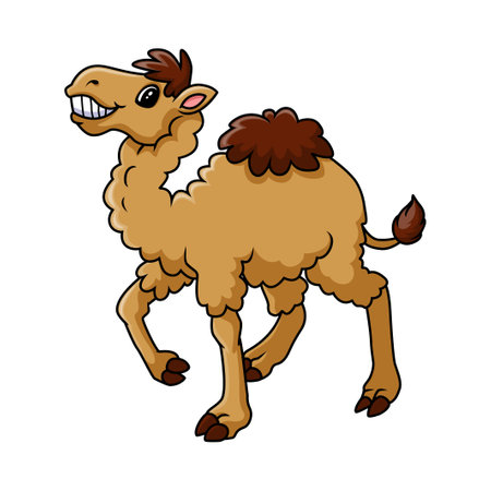 Cartoon funny camel smile and standingのイラスト素材