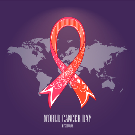 world cancer day illustration elements vector color line art - Vectorのイラスト素材