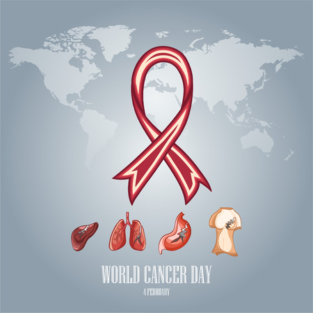 world cancer day illustration elements vector color line art - Vectorのイラスト素材