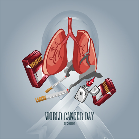 world cancer day illustration elements vector color line art - Vectorのイラスト素材