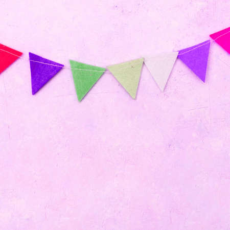 Top View Multicolored Garland With Copy Space abstract multicolor backgroundの写真素材