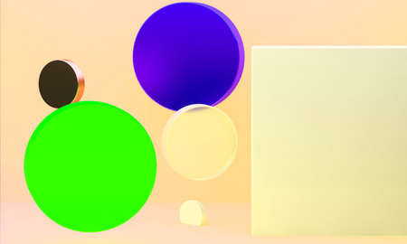 Minimalist Abstract Geometrical Figures Background  multicolored artistic background template.の写真素材