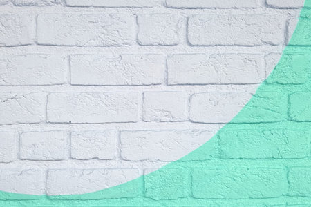 Green Seagreen And White Brick Wall