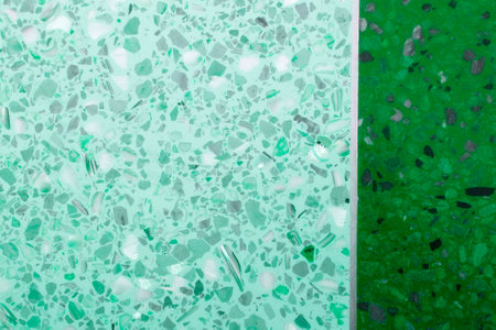Green and white terrazzo floor texture background. Floor pattern.の写真素材