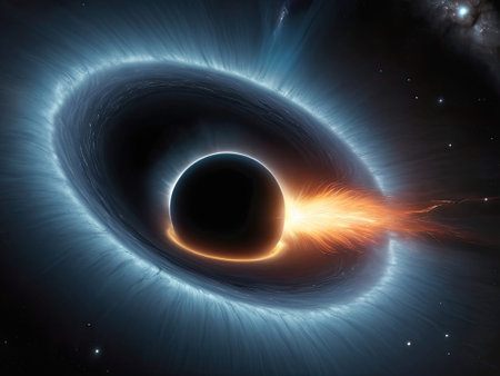 Black hole in space, computer generated abstract background, 3D rendering