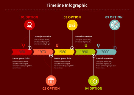 Timeline Infographic business with diagrams. With set of Icons. Vector designのイラスト素材