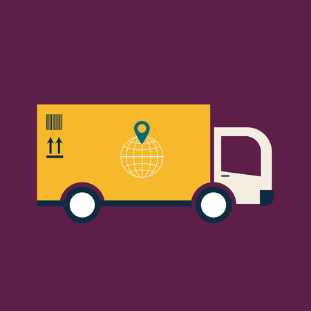Flat web icon in vector: truck. Vector illustrationのイラスト素材