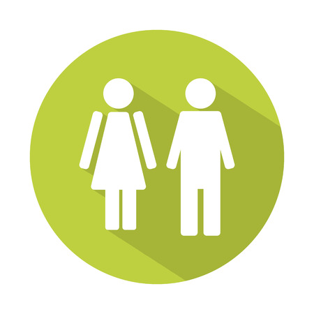 Male and female WC icon denoting toilet and restroom facilities for both men and womenのイラスト素材