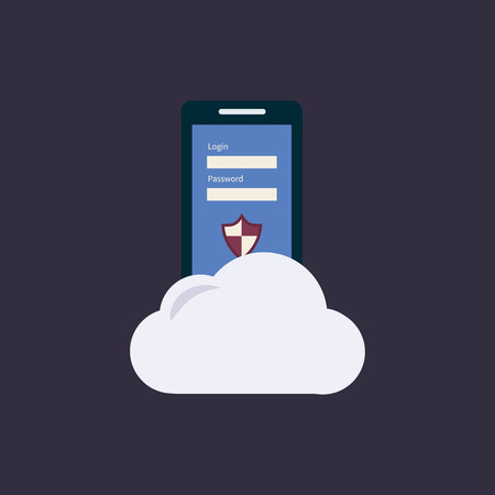 Flat web design icons for secure online shopping. Smartphone vector icons.のイラスト素材