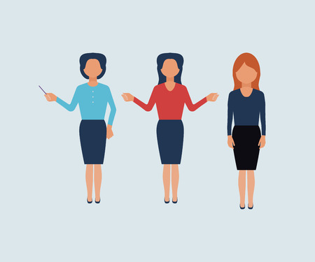 Vector set of different women app icons in flat style. Vector illustration.のイラスト素材