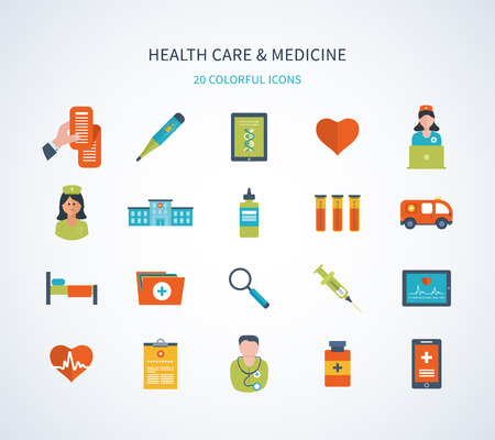 Flat design modern vector illustration concept for healthcare, medical help, medical center and hospital building, online medical services and support.のイラスト素材