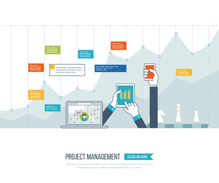 Concept for business analysis, financial report, investment, consulting, strategy planning, project and strategic management, market data analytics. Investment growth.  Management consulting.のイラスト素材